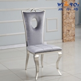 不锈钢欧式椅子高档酒店餐椅简约后现代休闲洽谈桌椅新古典绒布椅