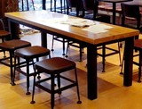 法式美式乡村复古铁艺实木餐桌椅 客厅餐桌酒吧桌办公桌咖啡桌