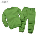 minizone春秋冬男女童装加厚抓绒卫衣宝宝婴儿运动套装1-2-3-4岁