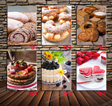 面包装饰画甜品糕点房挂画面包店蛋糕店壁画欧式法式面包墙画无框