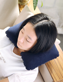 Y00168 植绒充气式U形枕 旅行便携靠枕护颈枕 午睡枕 88g