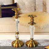 新古典样板间餐桌家装饰品摆设 创意浪漫简约摆件金属蜡烛烛台
