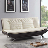 小户型多功能皮艺沙发床1.8 双人实木折叠沙发床1.2米