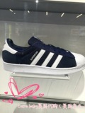 英国代购阿迪达斯Adidas Superstar三叶草深蓝色男款贝壳头板鞋