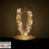 送男女朋友生日礼物玻璃罩实木LED酒吧台灯床头创意浪漫温馨装饰