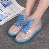 春夏款时尚果冻透明胶鞋雨靴防滑防水鞋韩版学生短筒平跟潮流雨鞋