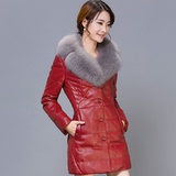 2015新款冬装韩版仿皮草皮衣女式中长款修身保暖外套羽绒棉服潮