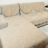 米黄色沙发垫欧式浅灰色加厚冬季短毛绒防滑沙发坐垫 可定做