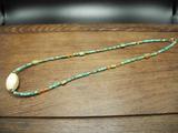 朱珠阁 西亚高古千年老绿松石带皮玛瑙红玛瑙算盘珠碟珠项链