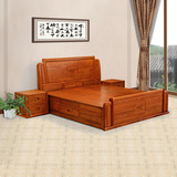 促销 精品红木家具非洲花梨双人床1.8米 100%全实木 明清古典婚床