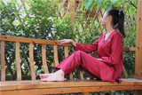 【圆明天运】女款棉布居士服套装  藏红色汉服改良版禅修服瑜伽服