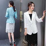 2016年春季新款时尚女装韩版中袖小西装包邮