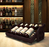 f高档欧式木质红酒架创意可定做实木葡萄酒瓶展示架高脚杯架摆件
