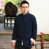 中式棉麻复古两面穿唐装禅意外套传统装中国风春款男装