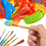 儿童大小号水粉美术油画画笔颜料刷套装幼儿园手工勾线笔