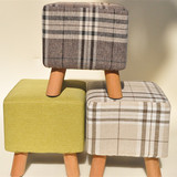 实木布艺小圆凳子方凳时尚沙发换鞋凳简约儿童凳板凳圆凳特价包邮