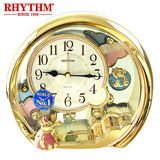RHYTHM丽声座钟表欧式卡通客厅办公室钛金风水装饰石英台钟4SE504