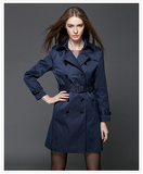 代购正品burberry巴宝莉女装秋冬新款显瘦气质修身双排扣风衣外套