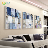 艺居客厅装饰画简约现代创意挂画沙发背景墙三联画有框壁画抽象画