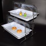 创意双层自助餐展示盘展示架密胺托盘带盖食物盆冷餐盘水果糕点盘