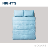 NIGHT'S夜家居纯棉四件套全棉床上用品1.5/1.8m纯色清新简约被套