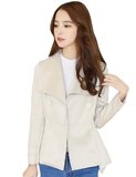 新款韩版鹿皮绒外套 女式短款立体修身纯色麂皮绒显瘦双排扣风衣