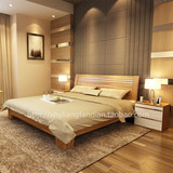 橡木色家具1米8双人床1.5米特价高箱储物排骨架实木颗粒板式9308