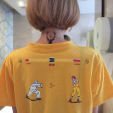 韩版ulzzang夏季女装学生原宿风童趣恶搞卡通情侣短袖T恤潮