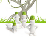 除甲醛净化空气室内小盆栽青草小人植物陶瓷迷你绿色办公植物包邮