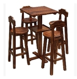防腐实木碳化户外家具 酒吧庭院餐厅咖啡桌椅组合套件装家庭餐桌