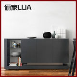 俪家现代时尚黑橡木色组装餐边柜创意储物边柜碗柜茶水柜定制L423
