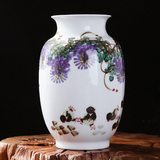 景德镇陶瓷器名家手绘花瓶青花瓷现代简约客厅摆件家居装饰品