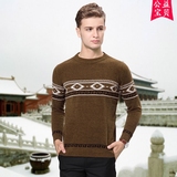 男青年羊毛衫 冬季加厚圆领针织衫潮流套头韩版修身长袖 学生毛衣