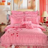 经典博洋婚庆套件粉色大红结婚四件套床单床盖床裙4-6-8-9-10件套