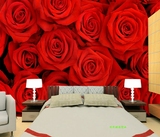 大型壁画 电视背景墙纸壁纸 客厅沙发无纺布婚庆 浪漫红色玫瑰花
