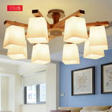 现代简约客厅灯大气中式实木吸顶灯日式卧室灯饰美式北欧木质灯具