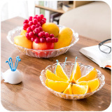 客厅水晶透明果盘糖果盘果盆欧式塑料点心盘瓜子盘零食干果水果盘