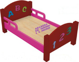 幼儿园儿童床铺*ABC宝宝午睡床*塑料木板床*早教亲子园单人床批发