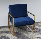 拉丝黄铜不锈钢休闲椅现代单椅时尚单人沙发椅创意现代客厅洽谈椅