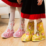 韩国时尚便携式雨鞋 儿童雨鞋套高帮儿童防水鞋套防滑雨鞋加厚