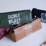 包邮麦和男女学生笔袋 韩国创意可爱潮流简约三角形皮质文具笔盒