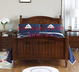 定制美式家具全实木现代简约经典卧室儿童床护栏田园单人床上海