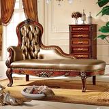欧式贵妃椅新古典贵妃榻样板房客厅贵妃躺椅沙发实木真皮厂家特价