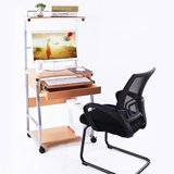 可移动简约现代书桌卧室家用多功能创意韩式台式电脑桌带书架组合