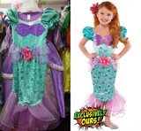 迪斯尼美人鱼女童公主裙 儿童万圣节cosplay服连衣裙  儿童派对装