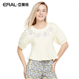 艾莱依2016春装专柜正品新款女式五分袖圆领T恤女ERAL35002-ECAA