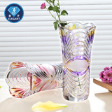 欧式水晶玻璃花瓶彩色大号 创意礼品居家装饰摆件 透明台面花瓶