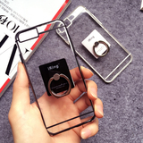iphone6s手机壳 硅胶指环扣带支架苹果6plus 5S透明情侣防摔外壳