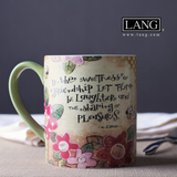 LANG原单 大容量马克杯 田园风格陶瓷杯 出口陶瓷大容量马克杯子