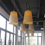 东南亚新中式餐馆吊灯餐厅灯饰田园风格装饰灯具竹编灯笼简约现代